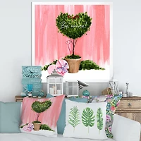 Heart Shaped Valentine House Plant  Wall Art