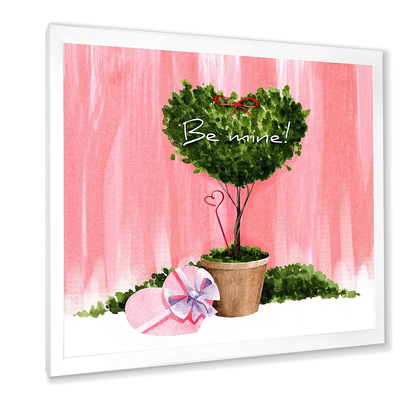 Heart Shaped Valentine House Plant  Wall Art