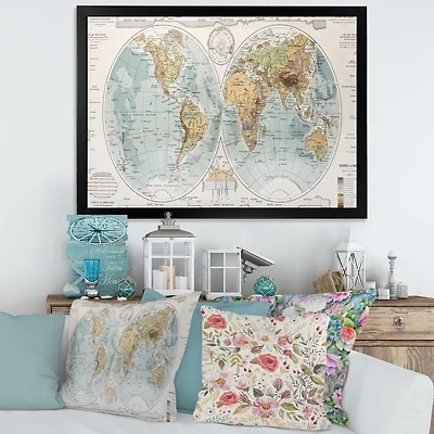 Toile « Ancient Map of The World II »