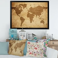Ancient Map of The World V Canvas Wall Art
