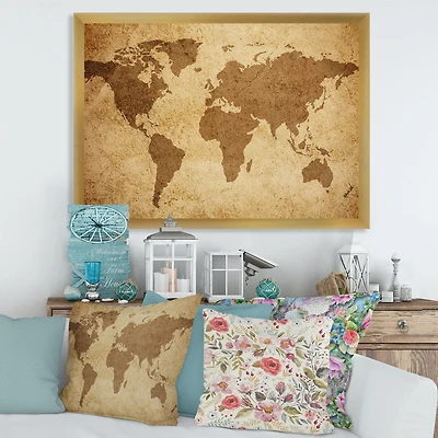 Ancient Map of The World V Canvas Wall Art