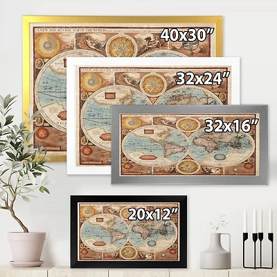 Toile « Ancient Map of The World VIII »