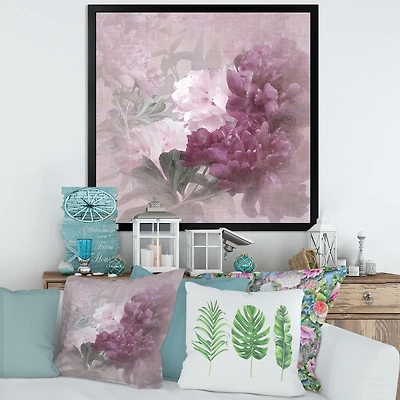 Toile « Vintage Purple and Pink Flowers II »