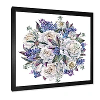 Toile « Bouquet Peonies White and Blue »