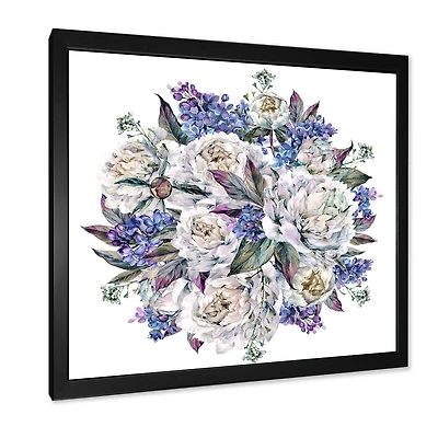 Toile « Bouquet Peonies White and Blue »