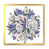 Toile « Bouquet Peonies White and Blue »