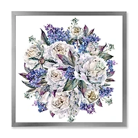 Toile « Bouquet Peonies White and Blue »