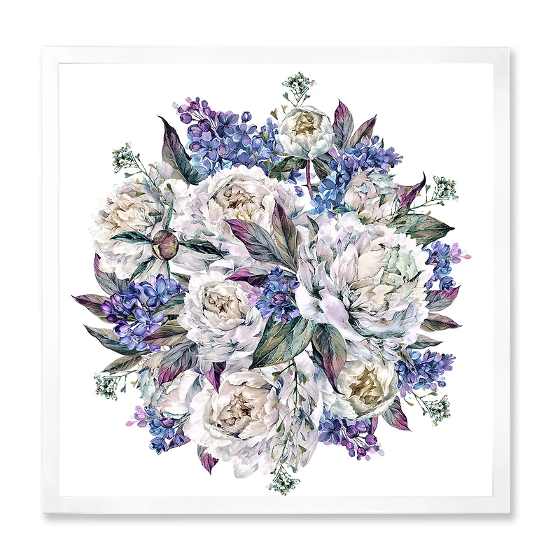 Toile « Bouquet Peonies White and Blue »