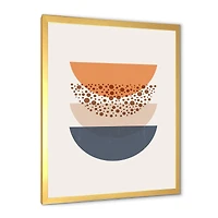 Abstract Sun & Moon Geometrics Blue Orange  Wall Art