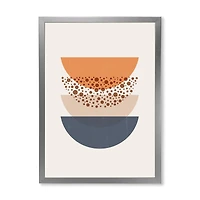 Abstract Sun & Moon Geometrics Blue Orange  Wall Art