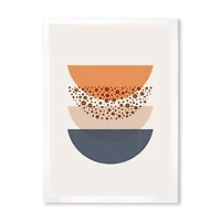 Abstract Sun & Moon Geometrics Blue Orange  Wall Art