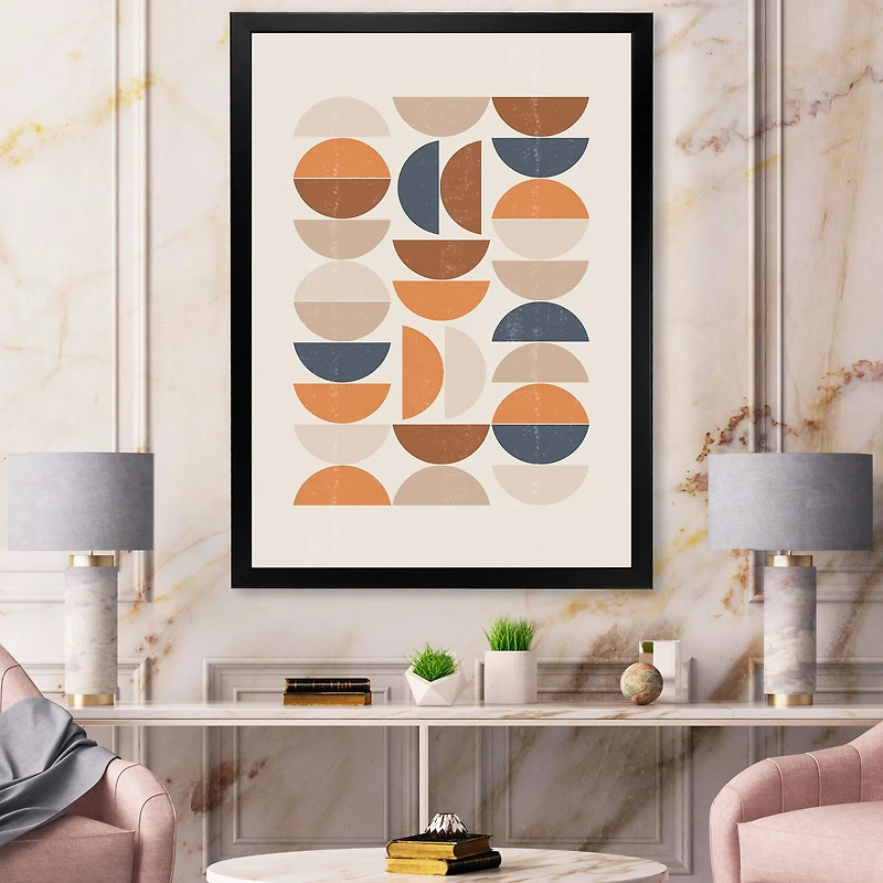 Abstract Sun and Moon S Blue Orange  Wall Art