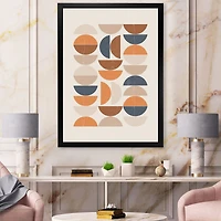 Abstract Sun and Moon S Blue Orange  Wall Art
