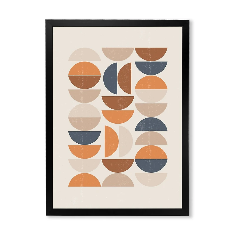 Abstract Sun and Moon S Blue Orange  Wall Art