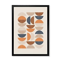 Abstract Sun and Moon S Blue Orange  Wall Art