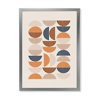 Abstract Sun and Moon S Blue Orange  Wall Art