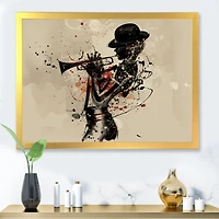 Woman Playing Jazz Trumpet  Wall Art