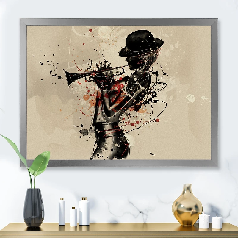 Woman Playing Jazz Trumpet  Wall Art