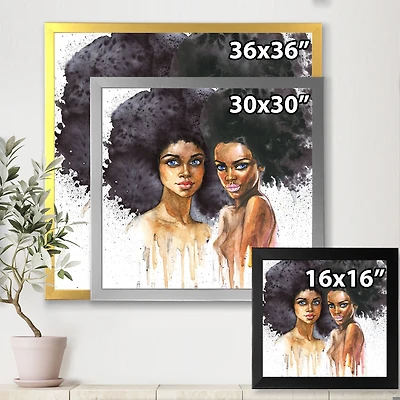 Portrait of Two Afro American Women Wall Art