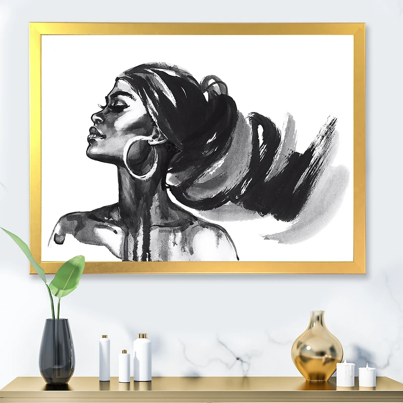 Monochrome Portrait of African American Woman IV  Wall Art