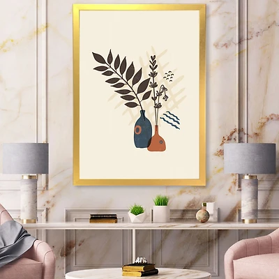 Vintage Boho Minimalistic Flowers I Wall Art