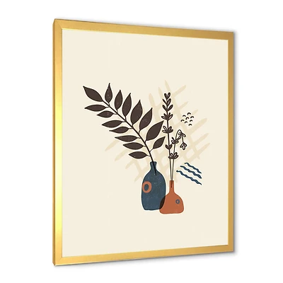 Vintage Boho Minimalistic Flowers I  Wall Art