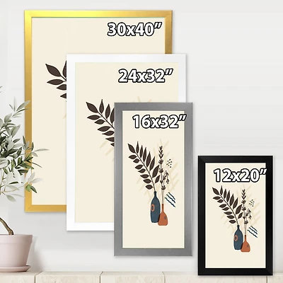 Toile « Vintage Boho Minimalistic Flowers I »