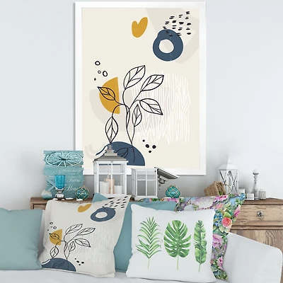 Vintage Boho Minimalistic Flowers II  Wall Art