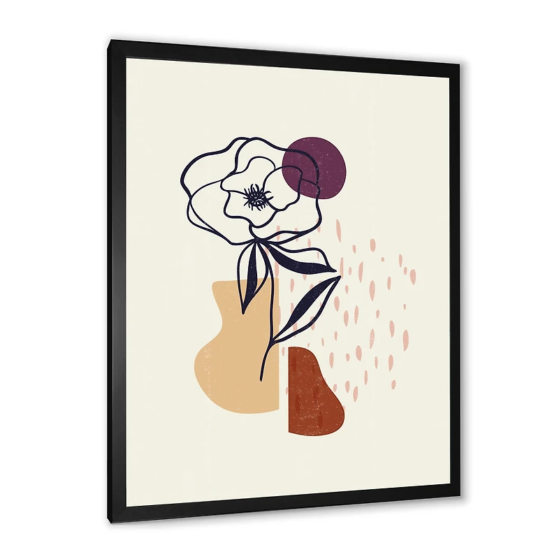 Vintage Flower with Minimalist Shapes I  Wall Art