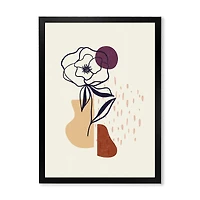 Vintage Flower with Minimalist Shapes I  Wall Art