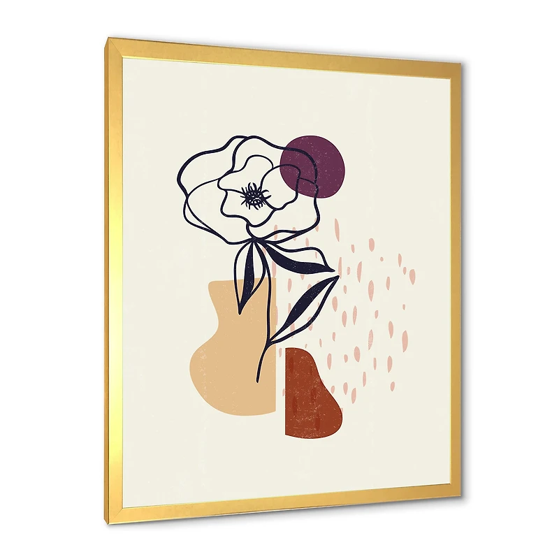 Vintage Flower with Minimalist Shapes I  Wall Art