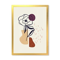 Vintage Flower with Minimalist Shapes I  Wall Art