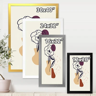 Toile « Vintage Flower with Minimalist Shapes I »