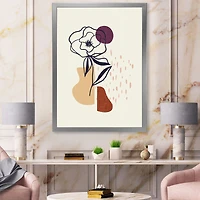 Vintage Flower with Minimalist Shapes I  Wall Art