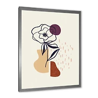 Vintage Flower with Minimalist Shapes I  Wall Art