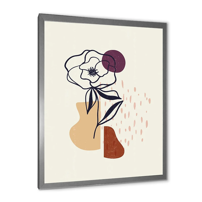 Vintage Flower with Minimalist Shapes I  Wall Art