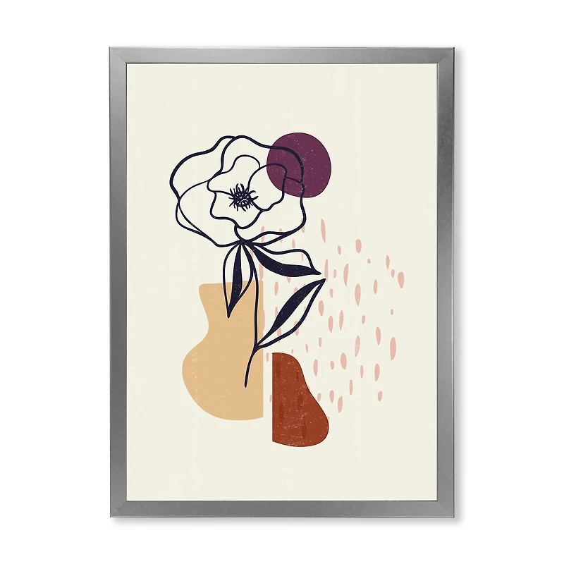 Vintage Flower with Minimalist Shapes I  Wall Art