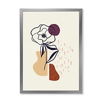 Vintage Flower with Minimalist Shapes I  Wall Art