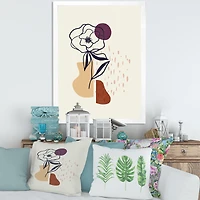 Vintage Flower with Minimalist Shapes I  Wall Art