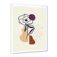 Vintage Flower with Minimalist Shapes I  Wall Art