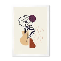 Vintage Flower with Minimalist Shapes I  Wall Art