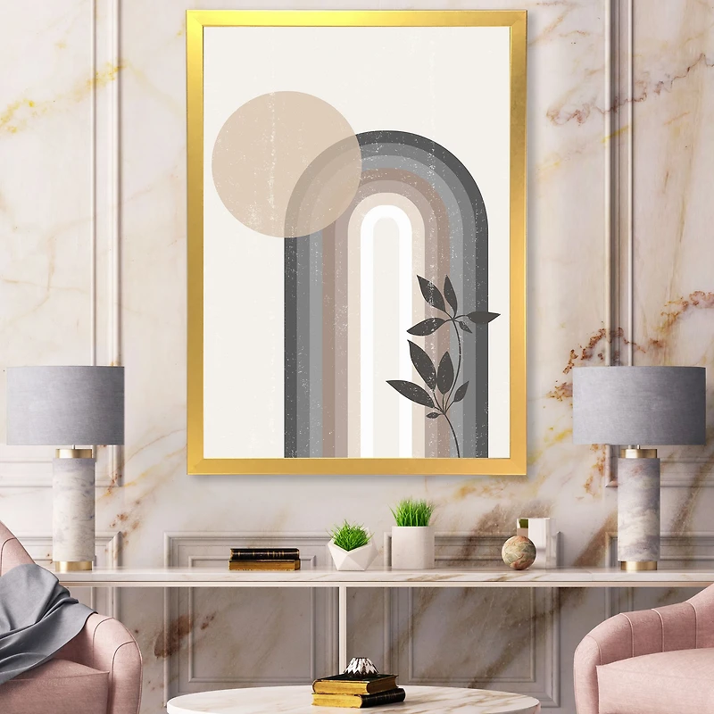Abstract Rainbow Sun and Moon Earth Tones III  Wall Art