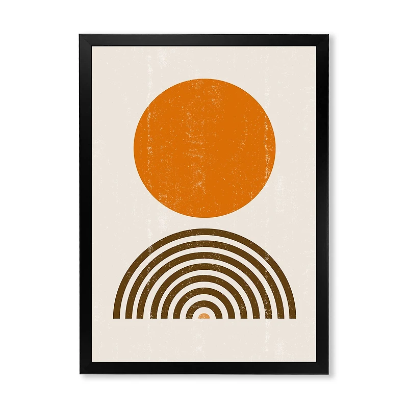 Minimal Orange Sun and Rainbow I Wall Art