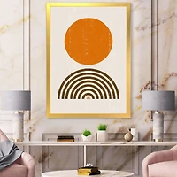 Minimal Orange Sun and Rainbow I Wall Art