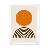 Minimal Orange Sun and Rainbow I Wall Art