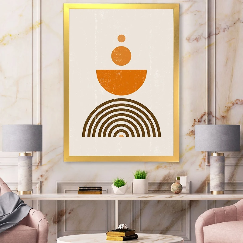Abstract Rainbow Sun and Moon Earth Tones V  Wall Art