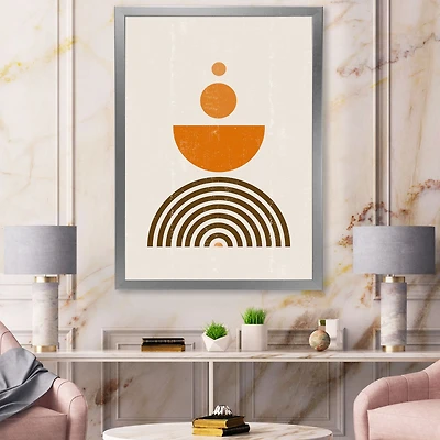 Abstract Rainbow Sun and Moon Earth Tones V  Wall Art