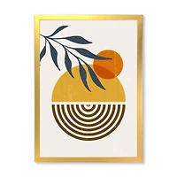 Botanical Minimalist Leaf with Abstract Shapes IV Wall Art