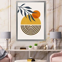Botanical Minimalist Leaf with Abstract Shapes IV Wall Art