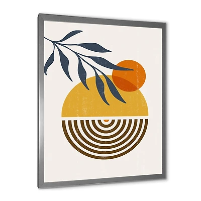 Botanical Minimalist Leaf with Abstract Shapes IV Wall Art